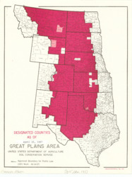 ["This map, a revision of the designated counties map from November 30, 1966, relates to Public Law 1021 Work dated June 14, 1957. It is a historical regional map, presented in color, measuring 10 1/2 by 8 inches, and was produced by the USDA-SCS in Hyattsville, MD, in 1966. The map features shaded areas for clarity."]