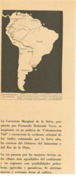 ["This document features a newspaper clipping that includes a caption and a map of South America, highlighting la Carretera Marginal de la Selva, a highway running along the continent's edge. The clipping, which serves as an informational artifact, measures 16 1/2 by 7 1/8 inches."]