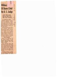 ["A federal judge in Oklahoma City overruled a request to halt sonic boom tests, citing military objectives and the defense of the country as reasons to continue the tests. Opponents of the booms were unhappy with the ruling and were advised to appeal to the 10th U.S. Circuit Court of Appeals. The judge acknowledged that the booms may have caused property damage, but stated that there was legal authority for the tests to continue."]
