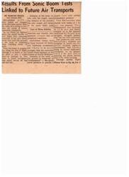 ["The article discusses the results of sonic boom testing in Oklahoma City, which are linked to future air transport. The intensity of the boom varies with factors such as height, speed, and distance of the aircraft, as well as atmospheric conditions. The tests involve controlled booms to simulate the sound of future supersonic transports, with the goal of ensuring that the booms do not exceed 2 lbs. of pressure. The article also addresses the impact of the booms on residents, potential damage to structures, and public acceptance of supersonic transport operations. The city was chosen for the experiment due to its air-minded attitude and support from local organizations."]