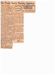 ["The writer is expressing concern about the negative effects of sonic booms in the Hefner area and Penn Square, caused by unannounced flights. They believe the FAA is not taking responsibility for the damage caused to property and the danger posed to residents. The writer questions the validity and ethics of the FAA's testing methods and expresses frustration with the lack of public input and consideration for those affected by the sonic booms. They also highlight the impact on individuals with health conditions, such as a kidney transplant patient, and criticize the lack of options for those who do not wish to participate in the experiment."]