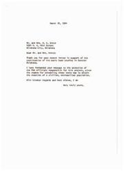 ["Mr. and Mrs. M. C. Bretz expressed their support for the continuation of sonic boom tests in Oklahoma City in a letter to the Federal Aviation Agency. The agency acknowledged their support and forwarded their message to the appropriate officials. Senator Monroney also received a letter expressing support for the tests and forwarded it to the agency. The Bretz family and others in Oklahoma City believe that the tests are important for the progress of aviation and the state."]
