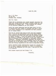 ["Mrs. R. E. Black from Oklahoma City wrote a letter to Senator Mike Monroney expressing her concerns about the sonic boom tests being conducted by the Federal Aviation Agency in Oklahoma City. She is worried about the damage caused to homes, the impact on people's health, especially those with heart conditions, and the overall disturbance caused by the sonic booms. Mrs. Black urges the government to stop the tests and take action to protect the well-being of the residents."]