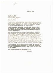 ["The document is a response from Senator Monroney to a letter from Mr. W. L. Biles regarding sonic boom studies conducted by the Federal Aviation Agency in Oklahoma City. The Senator acknowledges the concerns raised by Mr. Biles and explains the reasons for conducting the tests. He also mentions that the FAA has promised to address complaints and pay damage claims. The Senator believes that the testing will benefit Central Oklahoma and the aviation industry as a whole. He encloses a pamphlet on the program for Mr. Biles to review."]