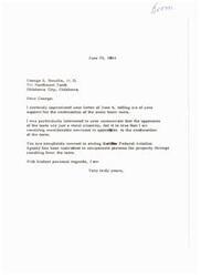 ["The letter written by George S. Bozalis, M.D. on June 29, 1964, expresses appreciation for support of the continuation of sonic boom tests. Bozalis notes that opponents of the tests are a vocal minority and mentions that the Federal Aviation Agency will compensate for property damage resulting from the tests. The letter also mentions that friends and associates have not voiced opposition to the tests and emphasizes the importance of the data being collected for the growth and development of the Air Transportation System."]