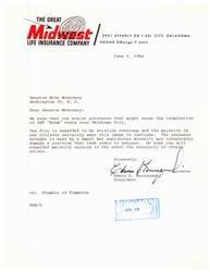 ["The letter is urging Senator Mike Monroney to resist pressures that may cause the termination of SST \"Boom\" tests over Oklahoma City. The city is regarded as aviation conscious and the majority of citizens want this image to continue. The letter asks the senator to consider majority opinion over the pressure brought by a small but vocal minority."]