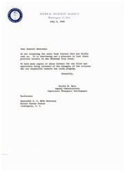 ["The Federal Aviation Agency received positive letters regarding the Oklahoma City study on sonic booms, which were forwarded by Senator Monroney. The Deputy Administrator, Gordon M. Bain, expressed appreciation for the feedback and informed the Senator that copies of the letters were kept for their records."]