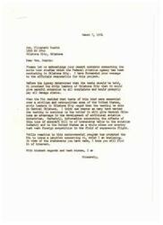 ["Mrs. Elizabeth Duskin has complained about the sonic boom studies being conducted in Oklahoma City by the Federal Aviation Agency. The FAA has promised to address complaints and pay for damages. Civic leaders in Oklahoma City support the testing as they believe it will benefit the aviation industry and give Central Oklahoma an advantage. The FAA has issued a pamphlet addressing the program in response to public reaction. Mrs. Duskin is unhappy about the booms causing damage to her home and wants them to stop."]