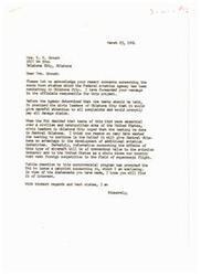 ["Mrs. Crouch wrote a letter to Senator Mike Monroney expressing concerns about the sonic boom tests being conducted in Oklahoma City. She believes that the tests are causing daily damages to property and health in the area. She questions the decision-making process of the Chamber of Commerce and accuses them of influencing votes in favor of the tests. Mrs. Crouch also questions the use of taxpayer money to pay for damages caused by the tests and calls for them to be stopped immediately. She requests the Senator to investigate the issue and put an end to the sonic boom tests."]