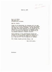 ["The letter acknowledges a telephone call from Mr. Cherry regarding sonic boom studies in Central Oklahoma. The FAA is conducting these tests to determine the feasibility of supersonic transport aircraft. A pamphlet has been prepared in response to public reaction to the program. The letter expresses thanks and includes the pamphlet for Mr. Cherry's interest."]