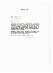 ["Mrs. Judith A. Carr expresses her support for the sonic boom studies in Central Oklahoma in a letter to the Honorable Michael Monroney. She protests the decision of the Oklahoma City Council to stop the tests, stating that it is influencing her decision to stay in the state. Mrs. Carr's letter is forwarded to the officials in charge of the project for their consideration."]