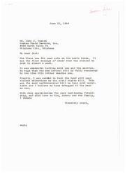 ["The document includes a letter expressing appreciation for support on the issue of sonic booms, as well as a memo discussing the controversy surrounding the civil rights bill. There is also a request for support for the Sonic Boom Studies being conducted in Oklahoma City, urging individuals to write to Senator Monroney in support of the tests."]