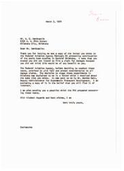 ["The letter is from Mr. Hardcastle to the Federal Aviation Agency protesting the continuation of sonic boom studies in Central Oklahoma. He states that the tests are causing physical damage to his home, but he does not intend to file a claim for damages. He has also protested to various government officials to stop the tests. The FAA had promised fair consideration of damage claims before conducting the tests. Mr. Hardcastle is sending a copy of his letter to the FAA and a pamphlet prepared by the FAA to the recipient for their information."]