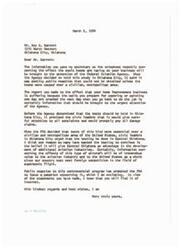 ["The letter is from A.S. Mike Monroney of the United States Senate, responding to a complaint made by Mr. Roy G. Garrett regarding the negative impact of sonic booms on his home improvement business. Monroney assures Garrett that the Federal Aviation Agency will be informed of his concerns and that they will address any damage claims promptly. The letter also discusses the importance of conducting tests in Oklahoma City for the development of aviation industries and the need to gather information on the effects of supersonic flight. Monroney includes a pamphlet on the controversial program for Garrett's information."]