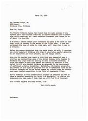 ["The letter is a response to a complaint about sonic boom tests being conducted over Oklahoma City. The writer expresses concerns about the noise and potential damage caused by the tests, and requests for them to be stopped. They also highlight the impact the tests are having on their property and invite a government official to experience the effects firsthand. The letter emphasizes the need to consider the opinions of those directly affected by the tests."]