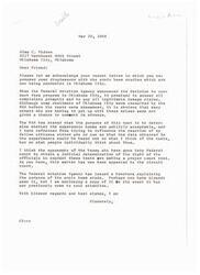 ["The letter expresses concerns about the sonic boom testing being conducted in Oklahoma City without the consent of the residents. It highlights the negative impact of the testing on properties and questions the ethical implications of conducting such experiments without consent. The writer requests the help of Senator Monroney in discontinuing the testing."]