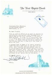 ["The pastor of the First Baptist Church in Oklahoma City expresses delight that the city is involved in Sonic Boom Studies in their seventy-fifth year. He mentions that he is used to the sonic booms and is happy to be part of the study for the benefit of the nation and the world."]