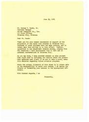 ["The letter is thanking Mr. George R. Goode, Jr. for his support of the sonic boom studies in Oklahoma City. The sender acknowledges that there is strong opposition to the experiment but states that they have avoided commenting in order to obtain unbiased results. The sender mentions forwarding Mr. Goode's comment to the appropriate officials and expresses gratitude for his support."]