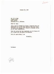 ["Mr. R. B. Hays of the Lincoln Motel in Oklahoma City is seeking compensation for property damage caused by sonic boom tests conducted by the Federal Aviation Agency. After filing a claim and being denied by the Air Force, Senator Mike Monroney has intervened on his behalf, requesting a reconsideration of the claim and a new inspection of the property. Hays believes the damage to his motel's tile bathrooms was caused by the sonic booms, as evidenced by cracks that suddenly widened and lengthened during the tests. Hays is seeking assistance from Senator Monroney to help him receive compensation for the damages."]