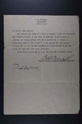 ["County Judge C.M. Crowell of Johnston County in Tishomingo, Oklahoma certifies that Honorable Wm. H. Murray is known to be an upstanding citizen who has not been arrested for any crime in the past five years. The certification is dated August 15, 1922."]