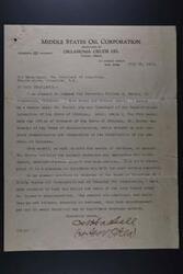 ["Letter of Recommendation for Honorable William H. Murray from Middle States Oil Corporation"]
