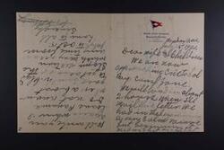 ["The document contains a series of letters from  Murray, who is traveling on a steamship called the S.S. in dying. He describes his journey, including stops at various ports and interactions with other passengers. He also mentions sending letters and pictures to his wife and children. The documents provide details about the ship, the sights along the way, and the activities on board."]