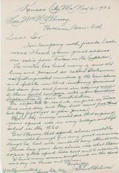 ["The writer of the letter is praising the recipient for their great address on the Constitution that they heard over the radio from Tulsa. They believe that the recipient's explanation of the Constitution was better than any they have heard before. The writer requests copies of the speech to share with others and expresses their sincere compliments on the speech."]