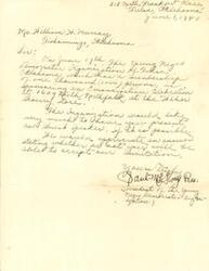 ["The Democratic Organization of Young Tulsa Negroes is inviting Mr. William H. Murray to speak at their emancipation celebration on June 19, 1940. They have a membership of one thousand people and would like a response from Mr. Murray regarding his availability to speak at the event."]