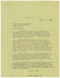["The document from Mr. R. S. Doenges, President of the Miami Chamber of Commerce, to Honorable George B. Schwabe, House of Representatives, requests assistance in expediting the approval of a building for the Health Department in Ottawa County. The application has not yet been received by the Federal Works Agency, and there is a deadline of July 1st for approval. Mr. Schwabe contacts the agency on behalf of the Chamber of Commerce and informs them of a bill in the House that may provide an extension for such projects. Mr. Doenges expresses the urgency of the situation and requests Mr. Schwabe's help in getting the application approved."]