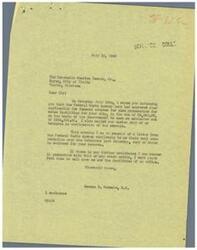 ["The document is a correspondence between George B. Schwabe and the Honorable Charles Tenor, Jr. regarding the approval of federal funds for the preparation of water facilities in the city of Vinita, Oklahoma. Schwabe informs Tenor of the approval and offers further assistance if needed. The document also includes information about other approved projects and details about the Federal Works Agency."]