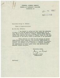 ["The document is a letter from the Federal Works Agency informing Honorable George B. Schwabe about the approval of Federal funds for the plan preparation of public works in Oklahoma. The funds are aimed at encouraging states, agencies, and subdivisions to prepare for construction projects and be ready to start when materials and manpower are available. The document includes details of the public works projects in Oklahoma that will receive funding for plan preparation."]