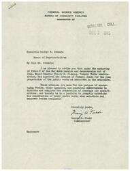 ["The Federal Works Agency Bureau of Community Facilities has approved the advance of Federal funds for the preparation of public works in Oklahoma, including school facilities, sewer facilities, municipal buildings, and water works systems. The purpose of these advances is to encourage states and their agencies to initiate and complete the preparation of drawings and specifications for future construction projects."]