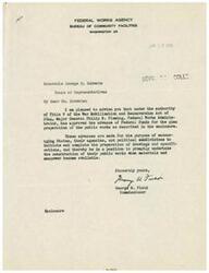 ["The document is informing Honorable George B. Schwabe that Federal funds have been approved for the plan preparation of various public works projects in Oklahoma under the War Mobilization and Reconversion Act of 1944. The purpose of these advances is to encourage states and political subdivisions to prepare for construction once materials and manpower become available. The projects include concrete street paving, municipal auditorium reconstruction, city hall construction, water supply improvements, airport development, sewage disposal plants, and other infrastructure upgrades."]