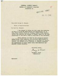 ["The Federal Works Agency, Bureau of Community Facilities, has approved the advance of Federal funds for the plan preparation of various public works projects in Oklahoma. The purpose of these advances is to encourage states and their agencies to complete the necessary preparations for construction so they can promptly begin when materials and manpower are available. The projects include water facilities, sewer facilities, school facilities, and public buildings."]