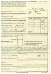 ["This text is an application for federal employment, requiring detailed information about the applicant's work history, education, and military experience. The form includes sections for personal information, employment history, military experience, and education. The applicant is instructed to provide all information clearly and completely, and to follow all directions in the application process."]