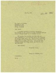 ["The author, George B. Schwabe, is informing Mr. Lewis J. Bicking about a vacancy for the position of Loan Guarantee Officer and is suggesting that Mr. Bicking may know someone who is qualified and interested in the position. Schwabe encloses a circular with more information about the job and asks Bicking to use it to help someone if he can."]