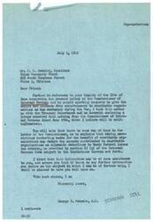 ["The document from Mr. Schwabe to Mr. Bovaird discusses the change in policy of the Commissioner of Internal Revenue regarding the treatment of proceeds from sporting events conducted for charitable organizations. The document explains that while the previous practice allowed for the entire net proceeds to be given to charities during the war, the current policy requires racing associations to include the proceeds in their gross income but allows for deductions for contributions to charitable organizations. The reasoning for this change is explained to be due to the end of the war emergency. Mr. Schwabe expresses willingness to provide further assistance and information on the matter."]