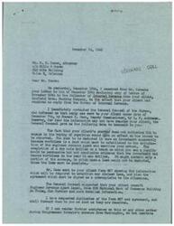 ["The document dated December 14, 1945, addresses a previous inquiry made by Banfield Bros. Packing Company to the Collector of Internal Revenue regarding investing profits in mineral rights. The document informs that a reply was sent on December 7th, providing information on how to establish claimed losses and the necessary forms to be filled out. It suggests consulting Engineer Revenue Agent Logan for further information. Additionally, the letter requests duplicates of the forms and offers further assistance during Congressman Schwabe's absence. The document also includes a previous letter dated December 10, 1945, from Mr. R. M. Cowen to Honorable  George B. Schwabe, requesting assistance in following up on the inquiry sent to the Collector of Internal Revenue."]