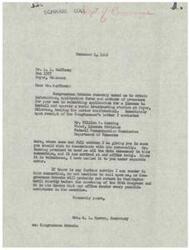 ["Mr. Gaffney is seeking information on how to obtain a license to operate a radio broadcasting station in Pryor, Oklahoma. He has contacted Congressman Schwabe for assistance, who in turn has asked Mrs. Warren to obtain the necessary information and application forms from the Federal Communications Commission. Congressman Schwabe assures Mr. Gaffney that he will help keep his application confidential and offers his assistance in any way possible."]