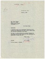 ["The document is urging Senators Elmer Thomas and E. K. Moore to vote against the confirmation of Edwin Pauly as Assistant Secretary of the Navy, citing concerns about appointing political friends to high government positions."]