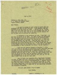["The document is from George B. Schwabe to Phillip E. Dial, who is serving in the United States Naval Air Station in Corpus Christi, Texas. Schwabe responds to Dial's questions about military discharge policies, encourages him to pursue his ambitions, and discusses the upcoming elections. Dial had expressed concerns about discrepancies in the discharge policies between the Regular Army and Navy, as well as issues with enlistment conditions in the Navy. Schwabe reassures Dial and expresses hope for a Republican President in 1948."]