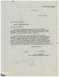 ["The document acknowledges receipt of a request for a post office in South Haven, Oklahoma and states that necessary information has been requested from an applicant for the postmastership. An investigation will be conducted to determine the necessity of establishing a post office at the proposed location."]