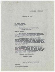 ["The document contains a series of correspondences between Congressman Schwabe's office and the Post Office Department regarding a request for mail service on I Street, Northwest in Miami, Oklahoma. The Post Office Department is conducting an investigation to determine if the area meets the requirements for city delivery service. Congressman Schwabe's office is actively involved in following up on the request and ensuring that the constituents are kept informed of any developments."]