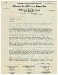 ["The document is a complaint to Congressman George Schwabe about the unfair pricing regulations set by the Office of Price Administration on cereals. The Oklahoma grocers feel they are being penalized as wholesalers are given price increases while retailers are not. The document highlights specific examples of discrepancies in pricing and questions the fairness of the situation. The grocers hope the Congressman can take action to address this issue."]