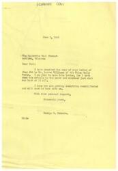 ["Paul Stewart received a letter from George B. Schwabe regarding an article in the Tulsa Daily World about the possible relocation of the District OPA office. Stewart clarifies that he has not been involved in the decision as he has been focused on aiding in the rehabilitation of Antlers after a tornado. He states that he has not been involved in any travels since the tornado struck. Stewart also mentions his good relations with the OPA and expresses surprise at the news of the potential move of the district office."]