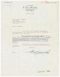 ["The document is from I.D. Moseley to Honorable  George B. Schwabe, thanking him for his assistance in the Gabel matter. Moseley acknowledges Schwabe's help but also expresses concerns about the meat situation, which seems to favor big businesses over small individuals. Moseley appreciates Schwabe's assistance and cooperation."]