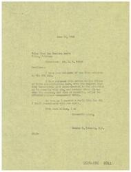 ["George B. Schwabe, M.C. received a telegram from the Tulsa Used Car Dealers Association regarding OPA MPR 540. He forwarded the telegram to the Office of Price Administration for consideration and requested prompt relief for the situation. Schwabe also sent a letter to Zenas Le Potter at the Office of Price Administration, enclosing the telegram and asking for prompt consideration and relief."]