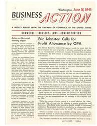 ["The document discusses various business and economic issues, including universal military training, profit allowance by the OPA, monetary safeguards, labor relations, branch plants abroad, and international aviation. It also mentions the importance of maintaining a flexible price fixing policy and the need for competent executives to administer laws effectively. Additionally, it emphasizes the role of the OPA in protecting the profit system of American businesses and the importance of constant scrutiny of administrative methods."]