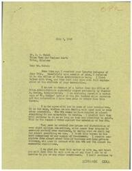 ["The document dated July 7, 1945, from Mr. Schwabe to Mr. Welch discusses the issue of Maximum Price Regulation No. 540 covering the prices of used cars. Mr. Welch argues that the regulation is hindering the normal decrease in prices that should occur as the war with Germany has been won and the manufacture of new cars is increasing. He believes that the regulation has become the minimum price for cars regardless of make, quality, or condition. Dealers are experiencing a drop in sales and are afraid of the trade-in allowance clause in the regulation. Mr. Welch requests the immediate repeal of MPR 540. The document also mentions a letter from the Office of Price Administration signed by Chester A. Bowles, Administrator, which contains information related to the issue."]