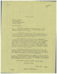["The document addresses concerns about the practices of the OPA (Office of Price Administration) and the impact on conventions and trade markets. The writer, George B. Schwabe, expresses his opposition to the OPA and his efforts to protest against their practices. He also mentions sending a speech on the subject and his consistent voting against OPA appropriations. Schwabe plans to visit Miami and discuss any particular problems with Mr. Kohler. Additionally, the letter mentions the impact of OPA regulations on retailers and the need for relief from the situation."]